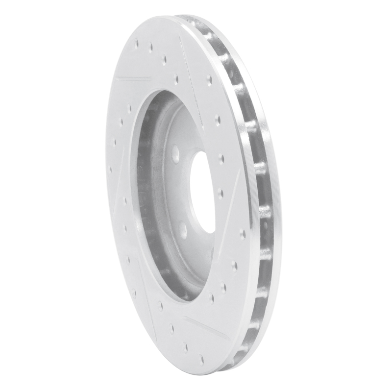 Chrysler Sebring Brake Rotor (1) - Front Left - R1 Concepts - Drilled & Slotted - Silver - `95-`00